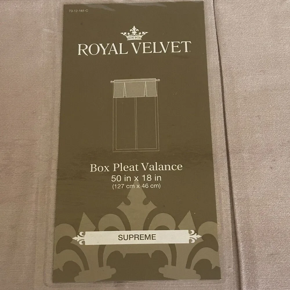 JCP Royal Velvet Supreme Box Pleat Valance Gray Rose 50” x 18” NEW In Package - Picture 3 of 6